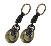 INOOMP Retro Mini Cowboy Hat Keychain 2pcs Set, Western Style Braided Leather Key Ring Clips for Car Keys, Men’s Country Accessories, Vintage Rustic Hat Charms for Automotive Use