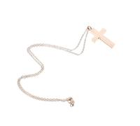 INOOMP Rose Gold Cremation Cross Necklace for Ashes with Secure Screwtop Seal Durable Memorial Urn Pendant for Pet Ashes Keepsake Heartfelt Remembrance Jewelry for Men and Women