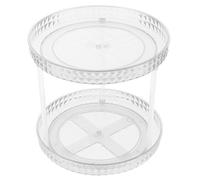 INOOMP Rotary 2 Tier Perfume Tray Desktop Cosmetic Organizer Storage Rack for Household Skincare and Makeup Display