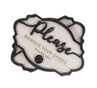 INOOMP Rustic Shoes Off Wall Plaque Wooden Door Sign with Please Remove Your Shoes Message Hanging Decorative Accent for Home Entryway Gatherings Family Events