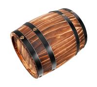 INOOMP Rustic Wooden Whiskey Barrel Ornament Natural Oak Craft Wine Barrel Decoration for Bar Home Flower Pot Accent Versatile Desktop Decor