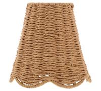 INOOMP Scalloped Rattan Lamp Shade Small, Clip On Design, 3"x6"x5.7" | Natural Texture, Fall Rattan Woven Lamp Shade for Table Bedroom Lamps Chandelier, Thanksgiving Decorations
