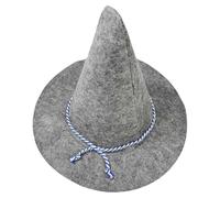 INOOMP Scarecrow Halloween Costume Hat Felt Party Cosplay Headwear Costume Zombie Witch Wizard Demon Hat For Sorcerer Dress Up Party Light Grey