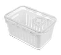 INOOMP Sealing Food Storage Box with Draining Basket for Fruits and Vegetables, Medium Fridge Container for Fresh Preservation, Kitchen Refrigerator Organizer