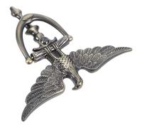 INOOMP Security Door Knocker with Peephole and Eagle Head Crafted from Zinc Alloy, European Style for Front Door Use in Residential Settings