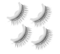 INOOMP Self-adhesive False Eyelashes 2 Pairs Natural Extension Lashes with Dual Glue Strips Long Length Makeup Eye Accessories for Women Party Use