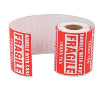 INOOMP Self-Adhesive Fragile Shipping Stickers 250 Labels Per Roll, Pack Warning Labels for Shipping and Packaging, Strong Adhesive Fragile Product Decals for Moving and Handling