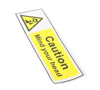 INOOMP Self Adhesive Low Overhead Warning Sign Mind Your Head Safety Sticker for Workplace Caution and Protection