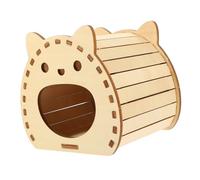INOOMP Self-assembly Wooden Hamster Hideout Climbing Ladder Cozy Nest for Hamsters Mice and Pets Spacious Design for Comfortable Daily Activities and Rest