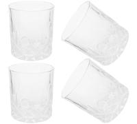 INOOMP Set of 4 Delicate 200ml Glass Whiskey and Brandy Glasses with Simple Design, Multi-Function Bar Accessory for Beer Festival Time and Household Use