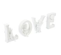 INOOMP Set of 4 Resin Love Letters Statue Ornaments with Angel Pattern for Wedding and Home Decoration, Creative Assorted Colour Collectible Figurines