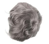 INOOMP Short Curly Grey Wig Natural Appearance Lightweight Design for Mature Women with Elastic Inner Net Structure for Community Activities and Shopping Trips