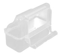 INOOMP Sift-proof Parrot Food Feeding Container with Single Slot, Cover and Perch, Bird Cage Food Holder for Budgies and Cockatiels, No-mess Bird Feeder for Indoor Cage Use