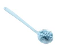 INOOMP Silicone Bath Brush Long Handle Body Scrubber Double-Sided Thickened Back Exfoliating Shower Brush Nordic Blue with Nylon Core for Adult Body Cleaning and Massage