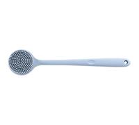 INOOMP Silicone Bath Scrubber with Long Handle Dual-Sided Soft Bristles Back Scrubber for Shower Body Cleaning Tool Suitable for Men and Women in Nordic Blue