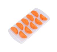 INOOMP Silicone Orange Segments Shaped Ice Cube Trays Random Color Easy to Use and Slide Out Easily 4 Pcs with 10 Lattices for Kitchen and Adding into Drinks