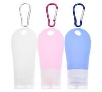 INOOMP Silicone Travel Refillable Bottles Random Color 7pcs with Keychains and Pvc Bag, Squeezable Portable Bottles Sealing Well for Toiletries for Travel Storage Needs