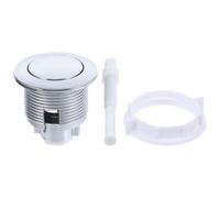 INOOMP Single-Button Toilet Tank Flush Valve Replacement Electroplated Silver Round Button Suitable for Home Bathroom Installation Sturdy Accessory