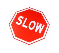 INOOMP Slow Traffic Street Sign Aluminium Safety Alert Notice for Indoor Outdoor Use Regulatory Warning Plaque for Road and Pedestrian Safety