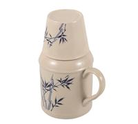 INOOMP Small Ceramic Teapot with Lid and Cup, Retro Chinese Style Teaware for Home and Office, Easy to Wash Versatile Small Teapot for Brewing and Serving Tea