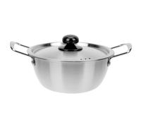 INOOMP Small Stainless Steel Soup Pot with Lid Nonstick Surface Double Handles for Easy Grip Multi Purpose Hot Pot for Noodles Ramen Seafood and Rice Cooking at Home
