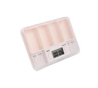 INOOMP Smart Electronic Reminder Pill Organizer with Built-in Time Display, Portable Plastic Medicine Storage Case for Patients and Elderly Use, Convenient Daily Medication Management