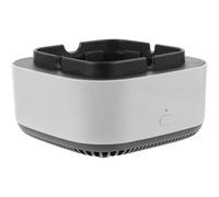 INOOMP Smokeless Ashtray with Air Purifier and Scented Insert, Battery Powered Patio Ashtray for Outdoor Use, Modern Grey Ash Holder Removing Odors and Secondhand Smoke