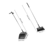 INOOMP Soft Bristle Broom and Dustpan Set with Long Handle Self-Cleaning Teeth Upright Dust Pan for Indoor Household Cleaning Compact Storage for Kitchen Office Hardwood Tile and Laminate