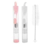 INOOMP Soft Bristle Folding Toothbrush with Toothpaste Holder, Portable Travel Toothbrush Set for Business Trips, Camping, and Suitcases, 2Pcs