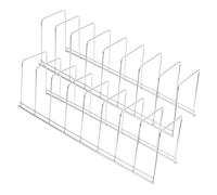 INOOMP Stainless Steel Pan and Plate Organizer Rack with Pot Lid Storage, Metal Kitchen Countertop Organizer for Cabinet, 2pcs Set for Cookware and Serving Tray Storage
