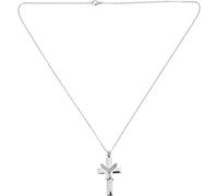 INOOMP Stainless Steel Pet Urn Necklace Memorial Cremation Jewelry Keepsake Pendant For Dogs And Cats Cross Design Pet Ashes Necklace