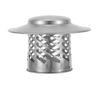 INOOMP Stainless Steel Round Cone Top Chimney Cap with Universal Compatibility and Bird Prevention Features, Silver Rainproof Fireplace Flue Cover for Outdoor Roof Vent Protection