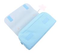 INOOMP Student Pencil Pouch Adorable Pencil Case Girlish Style Double Layer Double Zipper Design Portable Oxford Cloth Pu Material Detachable Ornament Can Be Put in A School Bag
