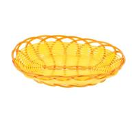 INOOMP Sturdy Imitation Rattan Basket with Handle for Kitchen and Living Room, Handcraft Woven Design Pp Fast Food Basket for French Fries and Snacks Serving