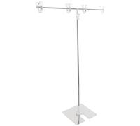 INOOMP T-Shaped Poster Rack Stainless Steel Portable Detachable Sign Display Stand with Creative Appearance Silver Simple Structure for Advertising in Multiple Shops