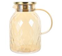 INOOMP Teapot Loose Leaf Tea Brewing 1.8l Thick High Borosilicate Glass with Convenient Handle Design for Stovetop and Induction Cooker Use, for Home or Tearoom