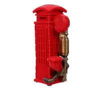 INOOMP Telephone Booth Classic Rotary Dial Design Vintage Decorative Piece Red Resin, Retro Home Decor Ornament Unique Antique Style Display Suitable for Homes and Jewelry Companies