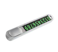 INOOMP Temporary Metal Parking Number Card Phone Display Plate for Vehicle Short-Term Parking Notification Silver for Personal and Commercial Use