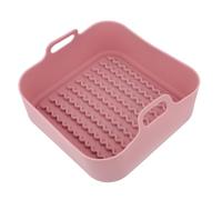 INOOMP Thickened Silicone Air Fryer Pot Steaming Plate Heat Resistant Cooling Dish for Kitchen Cooking Nonstick Food Tray with Dense Parallel Lines to Prevent Food Falling Easy to Clean