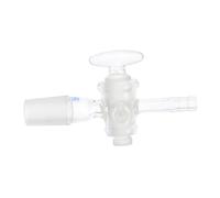 INOOMP Three-way Glass Piston Connector Ptfe T-section Adapter Laboratory Chemistry Research Practical Design