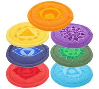 INOOMP Tibetan Singing Bowl Cushions Preventing Bump Embroidered 7pcs Polyester Pads Comfortable Sound Bowl Holders with Buddhist Style Design for Sound Baths and Yoga Classes