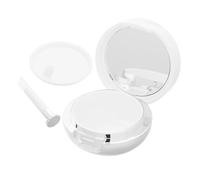 INOOMP Travel Lip Balm Box with Integrated Brush and Mirror Refillable Cosmetic Jars for Lip Mask Exfoliator with Divided Compartments for Organized Use