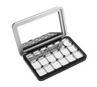 INOOMP Travel Makeup Set Magnetic Palette with 18 Grids, Sl lack DIY Refill Eyeshadow Holder and Blush Highlighter Organizer, Plastic and Iron Efficient Storage Empty Palette