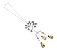 INOOMP Turkish Evil Eye Car Hanging Ornament with Life Tree Design and Bells Blue Palm Charm for Rearview Mirror Evil Eye Decor for Car and Home Protection Unique Housewarming