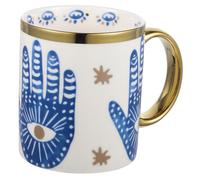 INOOMP Turkish Evil Eye Ceramic Coffee Mug Multi Functional Drinking Cup for Home Office and Stylish Design Easy to Clean for Family and Friends