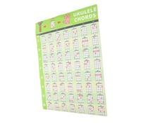 INOOMP Ukulele Chord Chart Wall Sticker PVC Music Theory Guide for Beginners Ukulele Learning Supply with Icons and Fonts Musical Instrument Accessory for Boys