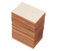 INOOMP Unfinished with Smooth Right-Angle Edges and Paint-Ready Surface 50pcs Wooden Rectangle Slices 7.6x5.1cm Beige Wood Pieces for Crafts, Painting, and Classroom DIY Projects