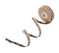 INOOMP Valentine's Day Jacquard Ribbon with Heart and Stripes in Natural Cotton for Crafting, Sewing, and Present Wrapping Suitable for Bags, Hats, and Home Decor