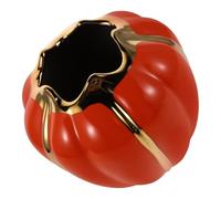 INOOMP Vintage Ceramic Pumpkin Utensil Holder for Organized Table Setting, Pumpkin-shaped Cutlery Crock with Delicate Texture and Lustrous Finish, for Thanksgiving Table Centrepiece
