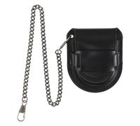 INOOMP Vintage Pu Pocket Watch Holder with Double-ended Chain 375mm, Protective Storage Case for Quartz Mechanical Pocket Watches, Unisex Design Suitable for Men and Women